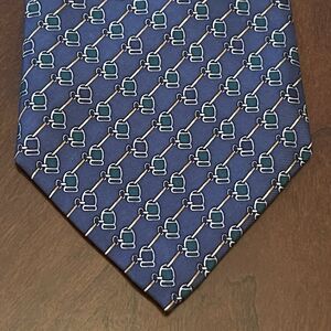 Vintage Brooks Basics Blue 100% Silk Men’s Neck Tie Made In USA